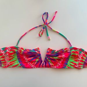 Mara Hoffman Swim V Wire Printed Bandeau Bikini Top w/ removable straps